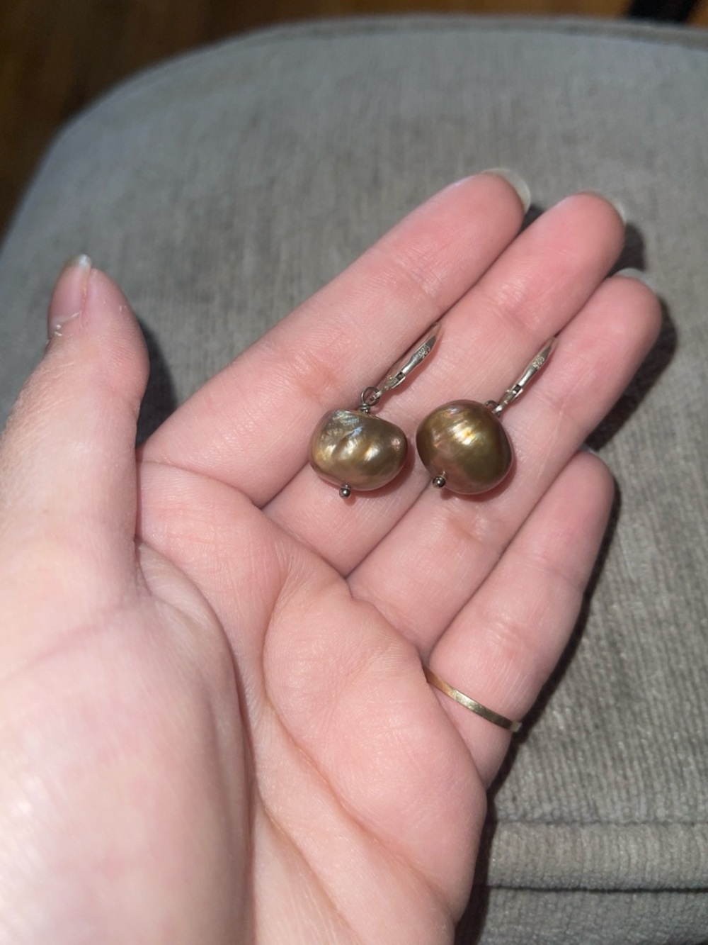 Sterling silver authentic pearl earrings